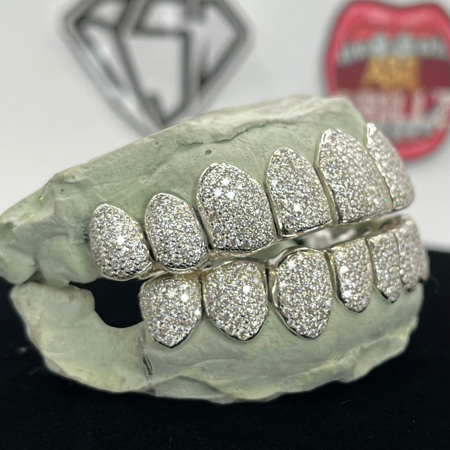 Customizable VVS Lab Moissanites Grillz Honeycomb Setting